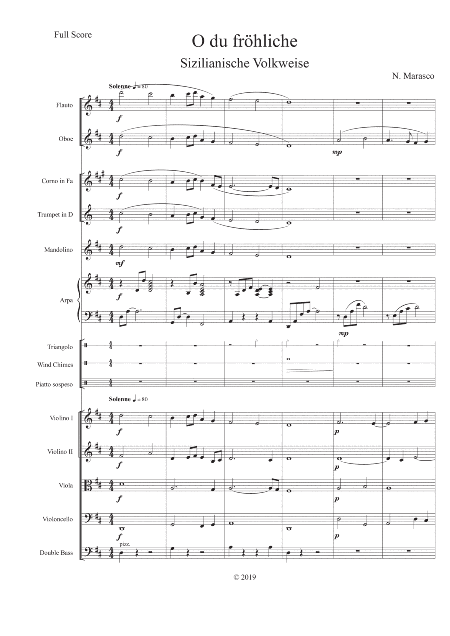 O du Fröhliche - Full Score (arr. N. Marasco)