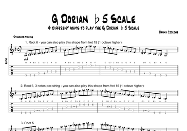 G Dorian b5 Scale (4 Ways to Play)