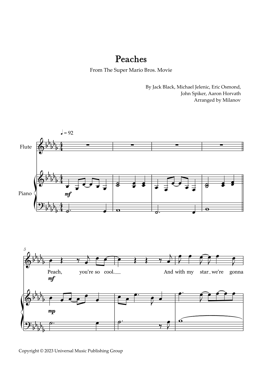 Peaches (arr. Milanov)