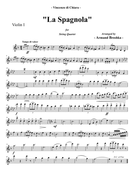 La Spagnola - Vincenzo di Chiara - Arranged for String Quartet (arr. Armand Broshka)