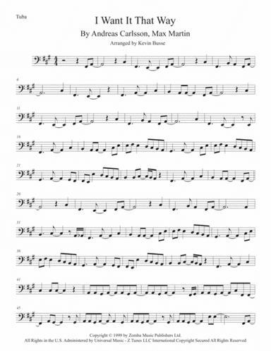 I Want It That Way (arr. Kevin Busse)
