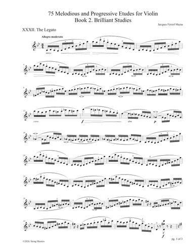Mazas 75 Melodious & Progressive Etudes for Violin Book 2, No. 32 (arr. String Masters)