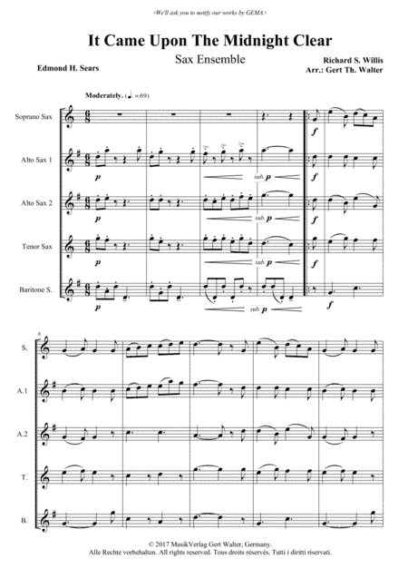 It Came Upon The Midnight Clear (arr. Gert Th. Walter)
