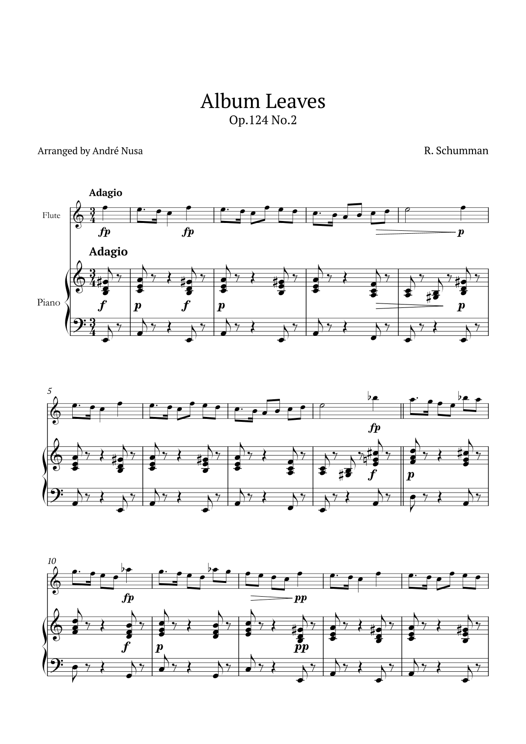 Album Leaves Op.124 No.2 (arr. André Nusa)