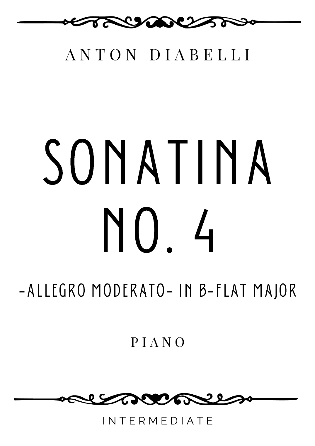 Diabelli - Allegro moderato from Sonatina No. 4 in B Flat Major - Intermediate (arr. Piacere Music Sheets)
