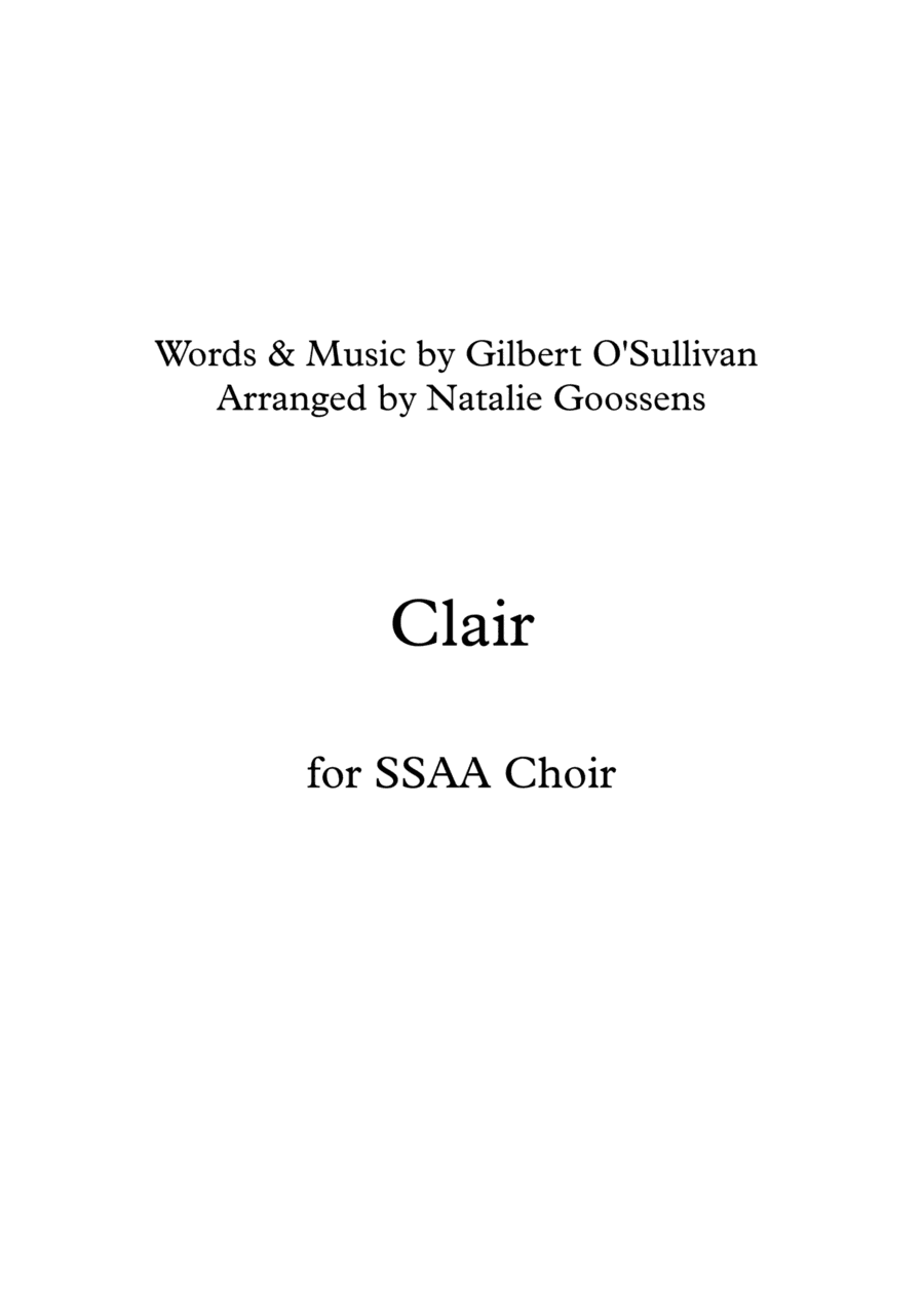 Clair (arr. Natalie Goossens)