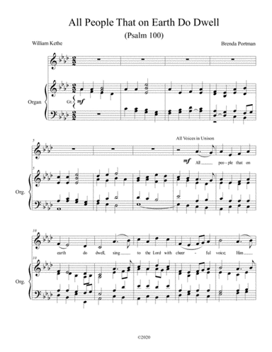 All People That on Earth Do Dwell (unison choir/organ), by Brenda Portman