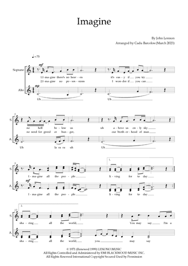 Imagine (arr. Cadu Barcelos)