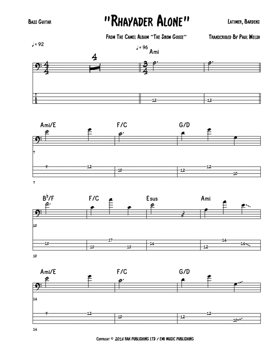 Rhayader Alone (arr. Accubass)