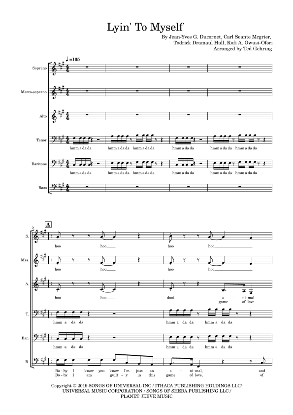 Lyin' To Myself (arr. Ted Gehring)