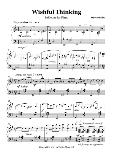 Wishful Thinking  (Jazz Soliloquy for Piano Grade 7 UK)