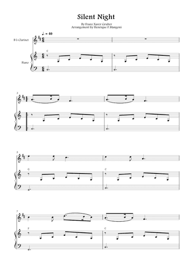 Silent Night (Stille Nacht) (arr. Henrique F Mangoni)