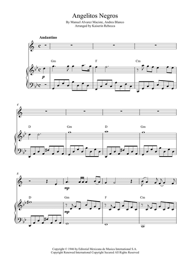 Angelitos Negros (arr. Kaiserin Rebecca)