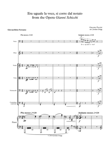 Era uguale la voce from Gianni Schicchi (arr. Jordan Grigg)
