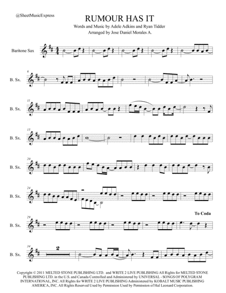 Rumour Has It (arr. Jose Daniel Morales A.)