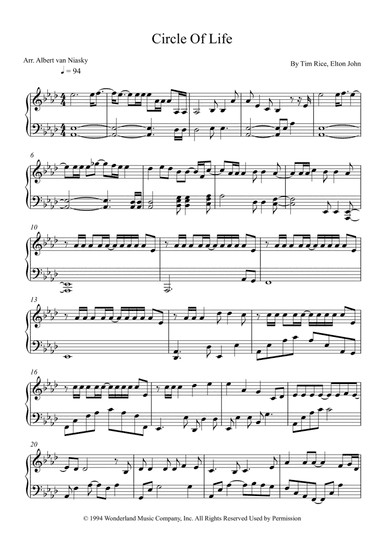 Circle Of Life (arr. Albert van Niasky)