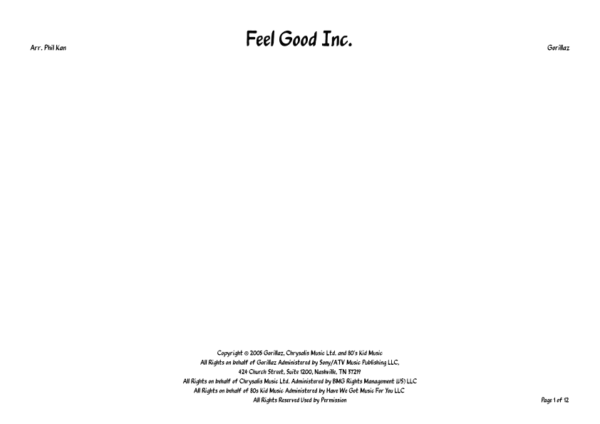 Feel Good Inc (arr. Phil Kan)