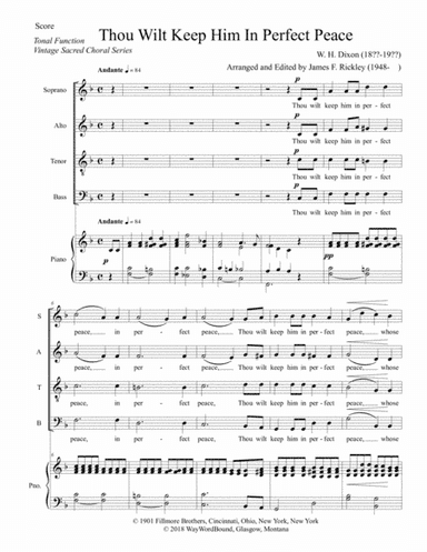 Thou Wilt Keep Him In Perfect Peace (arr. James F. Rickley)