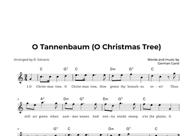 O Tannenbaum (O Christmas Tree) - Key of C Major (arr. R. Salvario)