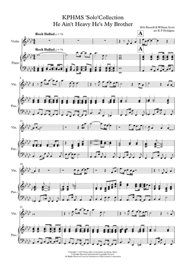 He Ain't Heavy, He's My Brother (arr. Kevin P Holdgate)