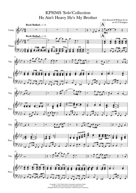 He Ain't Heavy, He's My Brother (arr. Kevin P Holdgate)
