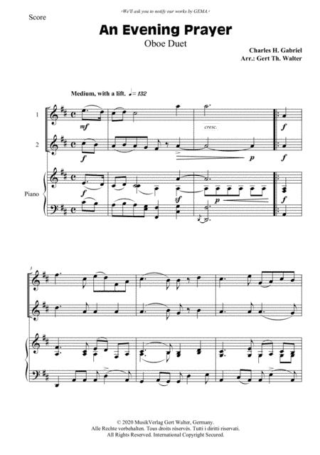 An Evening Prayer (arr. Gert Th. Walter)