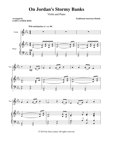 ON JORDAN'S STORMY BANKS (Violin Piano and Vln Part) (arr. Gary Lanier)