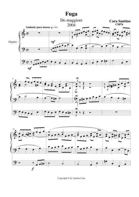 Fugue in C for organ