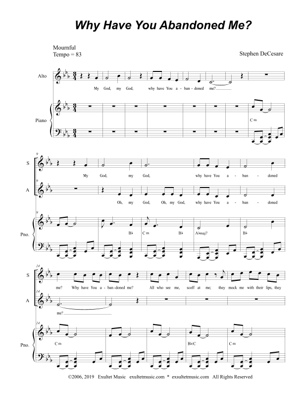 Why Have You Abandoned Me? (Duet for Soprano and Alto Solo)