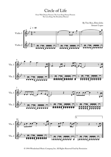 Circle Of Life (arr. Amauri Lopes)