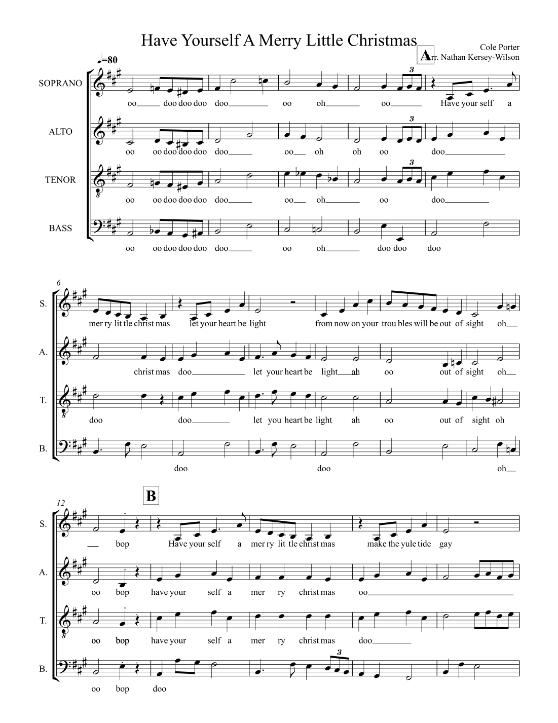 Have Yourself A Merry Little Christmas (arr. Nathan Kersey-Wilson)