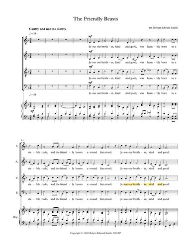 The Friendly Beasts (arr. Robert Edward Smith)