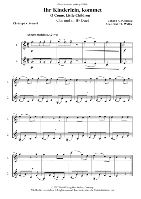 O Come, Little Children (arr. Gert Th. Walter)