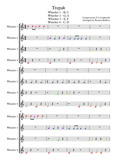 Trepak for 8 Notes Diatonic Boomwhackers (arr. Roxana Belibou)