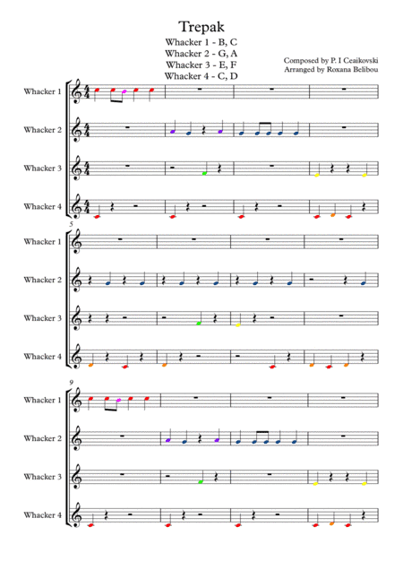 Trepak for 8 Notes Diatonic Boomwhackers (arr. Roxana Belibou)