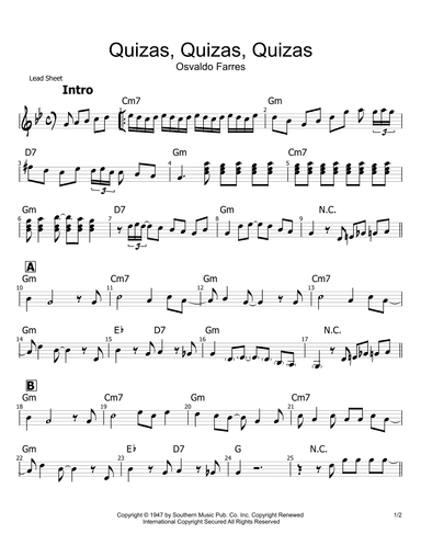 Quizas, Quizas, Quizas (perhaps, Perhaps, Perhaps) (arr. Philip M Jackson)