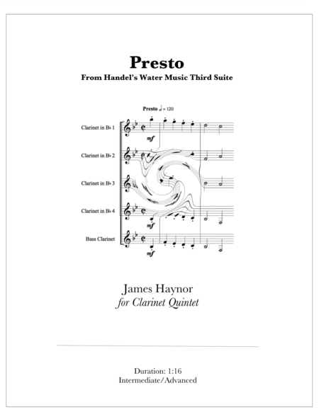 Presto from Water Music Third Suite for Clarinets (arr. James Haynor)