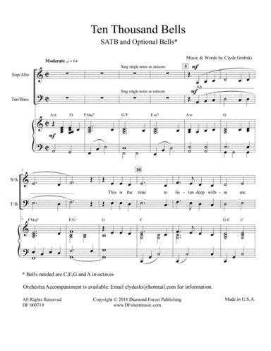 Ten Thousand Bells SATB - an inspiring and uplifting song!