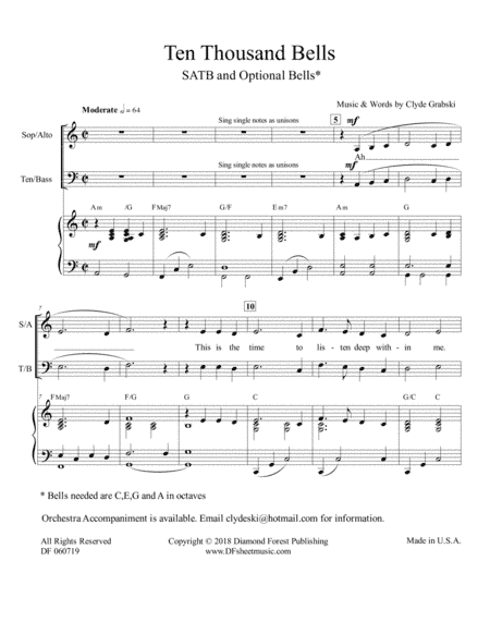 Ten Thousand Bells SATB - an inspiring and uplifting song!