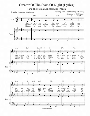 Advent lyrics set to Christmas melodies #2 of 4:  Creator of The Stars of Night (lyrics) and Hark Th (arr. Bill Hayes 2020)