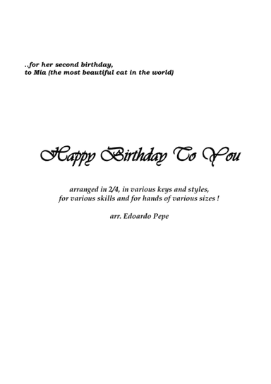Happy Birthday to You (arr. Edoardo Pepe)