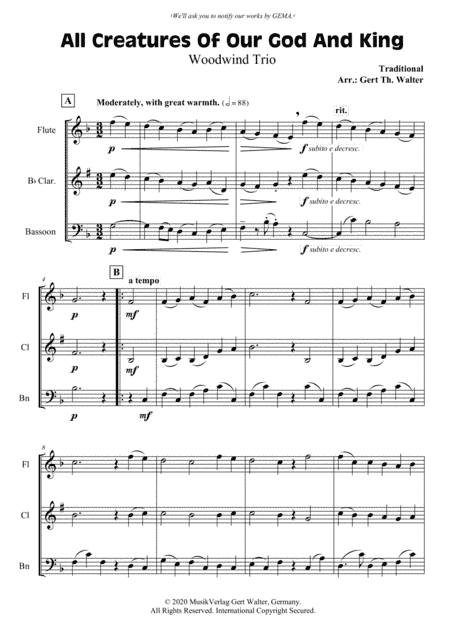 All Creatures Of Our God And King (arr. Gert Th. Walter)