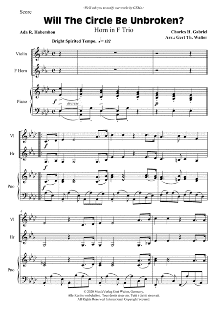 Will The Circle Be Unbroken? (arr. Gert Th. Walter)