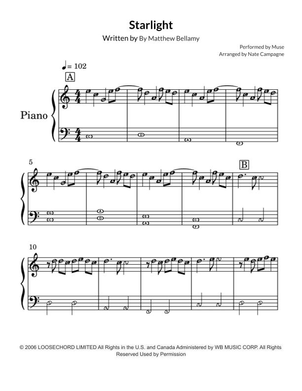 Starlight (arr. Nate Campagne)