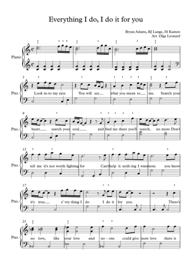 (Everything I Do) I Do It For You (arr. Olga Leonard)
