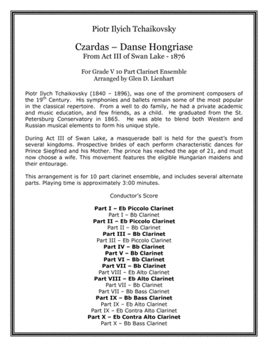 Czardas - Danse Hongriase - Swan Lake (arr. Glen D. Lienhart)