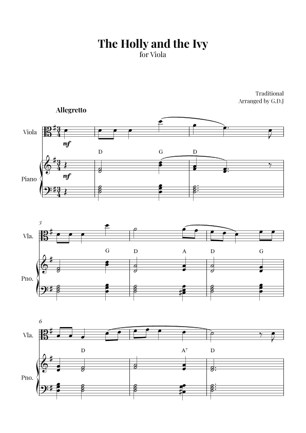 The Holly and the Ivy (arr. GDJ)