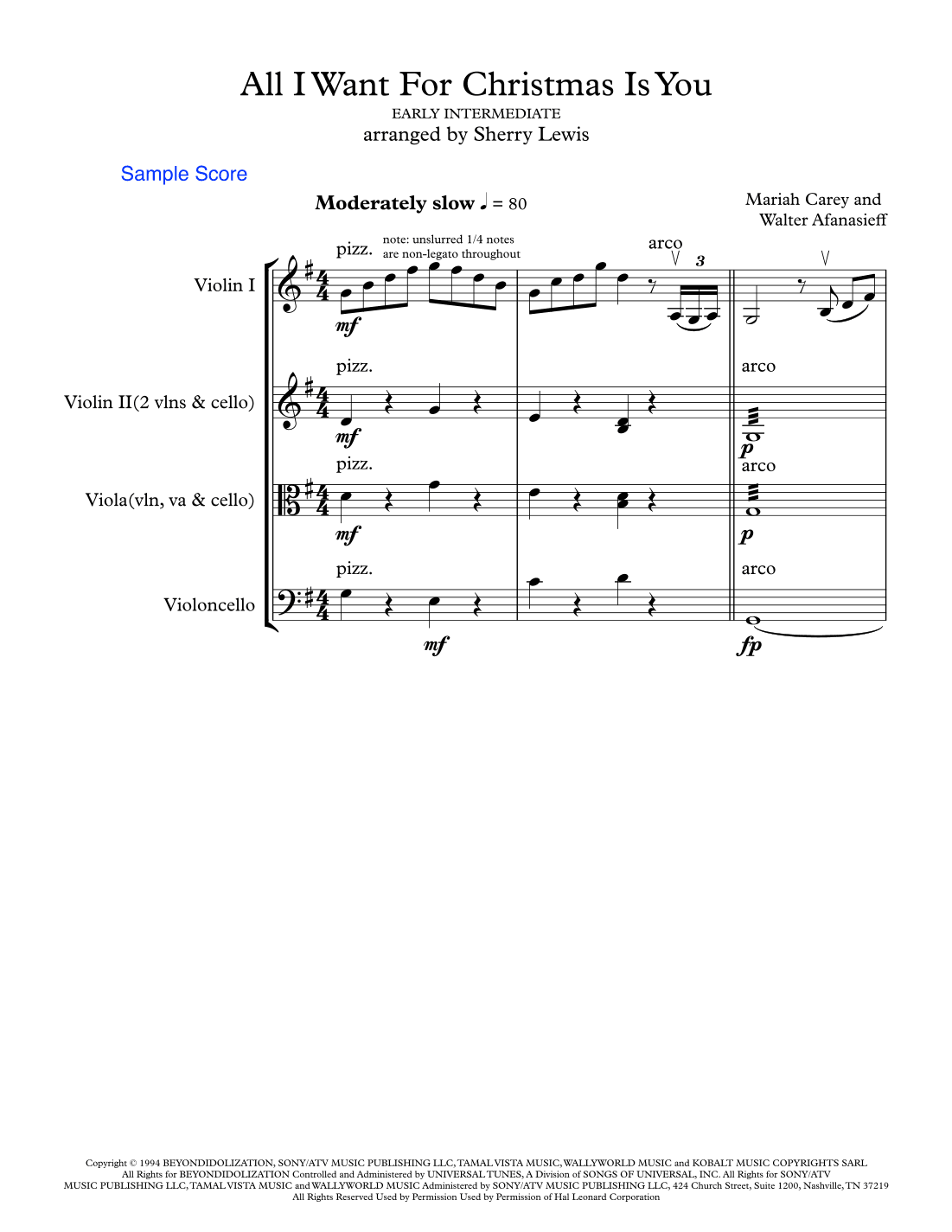 All I Want For Christmas Is You (arr. Sherry Lewis)