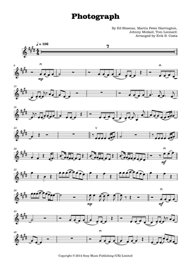Photograph (arr. Erik B. Costa)