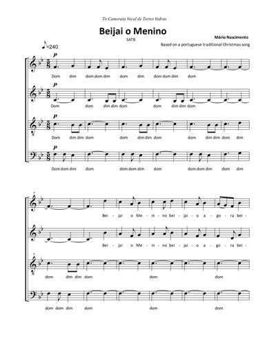 Beijai o Menino (SATB a capella)